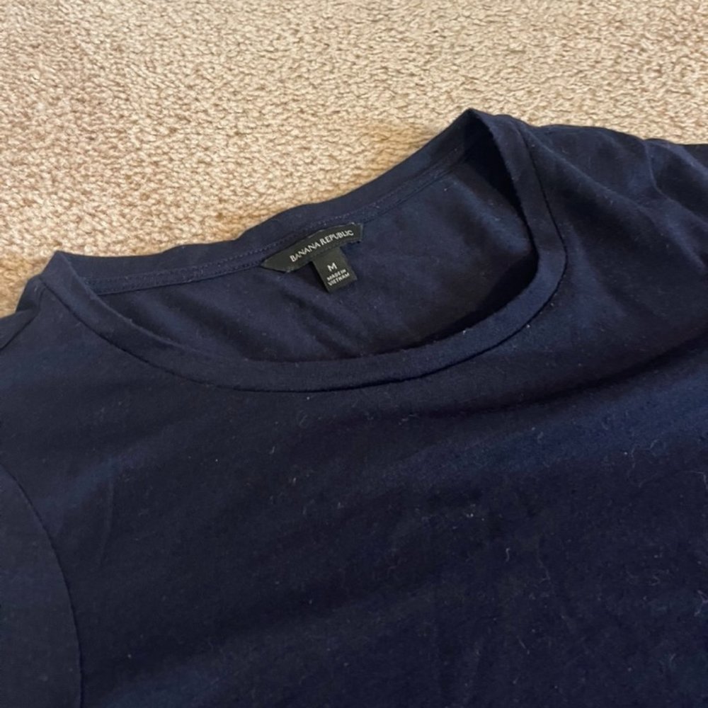 Banana Republic, Long-sleeve Navy Blouse (M)
